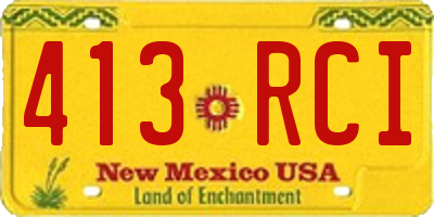 NM license plate 413RCI