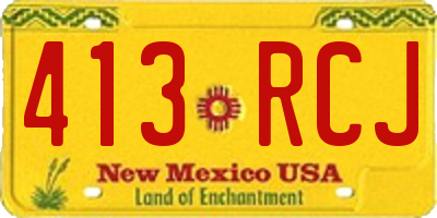 NM license plate 413RCJ