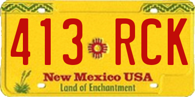 NM license plate 413RCK