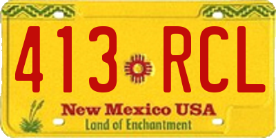 NM license plate 413RCL