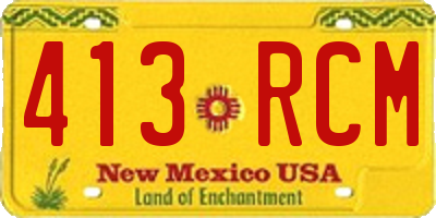 NM license plate 413RCM