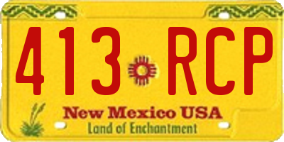 NM license plate 413RCP