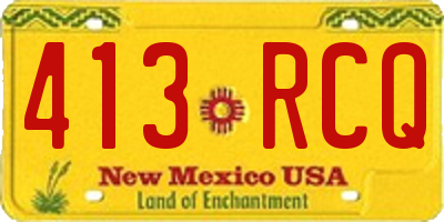 NM license plate 413RCQ