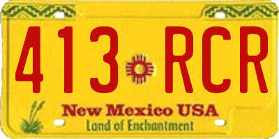 NM license plate 413RCR