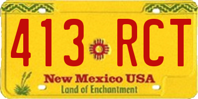 NM license plate 413RCT