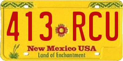 NM license plate 413RCU