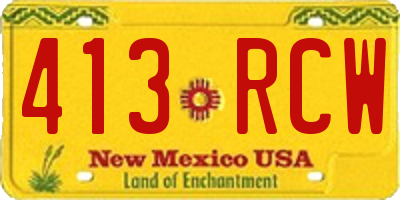 NM license plate 413RCW