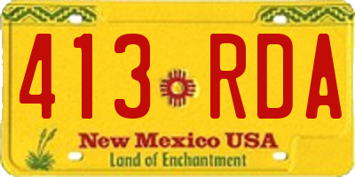 NM license plate 413RDA