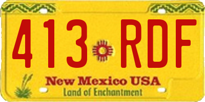 NM license plate 413RDF
