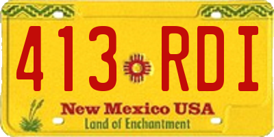 NM license plate 413RDI