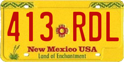 NM license plate 413RDL