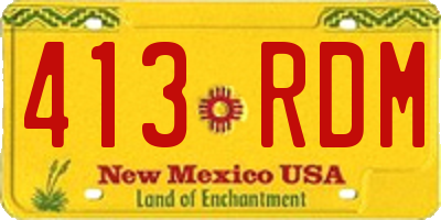 NM license plate 413RDM