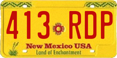 NM license plate 413RDP