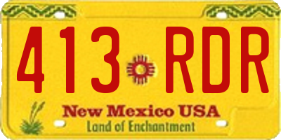 NM license plate 413RDR
