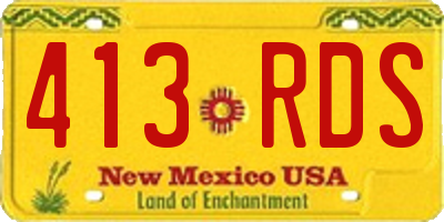 NM license plate 413RDS