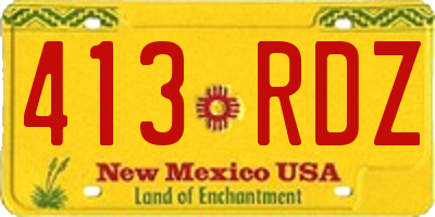 NM license plate 413RDZ