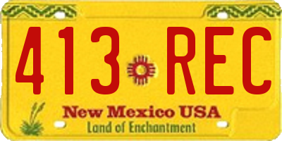NM license plate 413REC