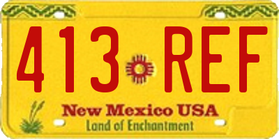 NM license plate 413REF