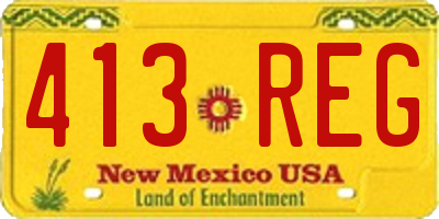 NM license plate 413REG