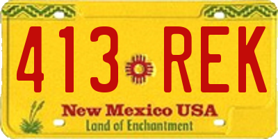 NM license plate 413REK