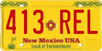 NM license plate 413REL