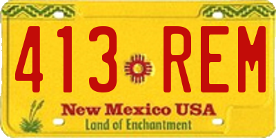 NM license plate 413REM