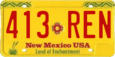 NM license plate 413REN