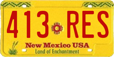 NM license plate 413RES