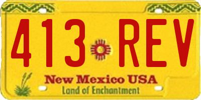 NM license plate 413REV
