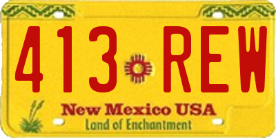 NM license plate 413REW