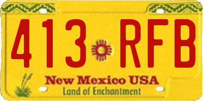 NM license plate 413RFB