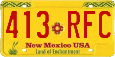 NM license plate 413RFC