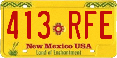 NM license plate 413RFE