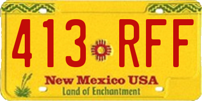 NM license plate 413RFF