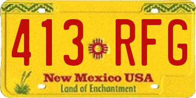 NM license plate 413RFG