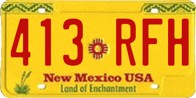 NM license plate 413RFH