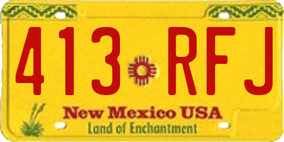 NM license plate 413RFJ