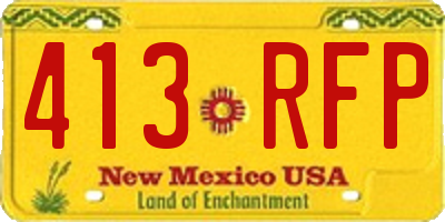 NM license plate 413RFP