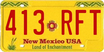 NM license plate 413RFT