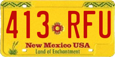 NM license plate 413RFU