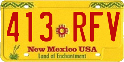 NM license plate 413RFV