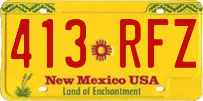 NM license plate 413RFZ