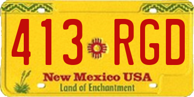 NM license plate 413RGD