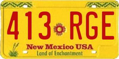 NM license plate 413RGE