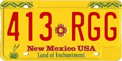 NM license plate 413RGG