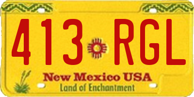 NM license plate 413RGL