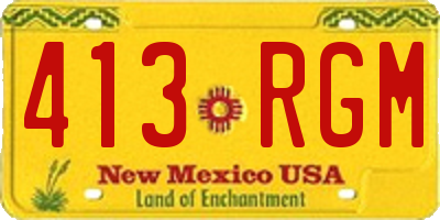 NM license plate 413RGM