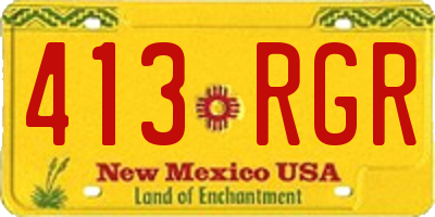 NM license plate 413RGR