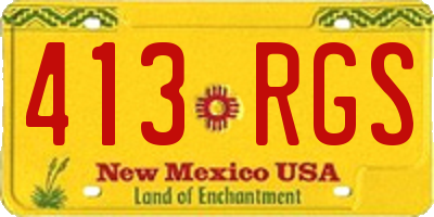 NM license plate 413RGS