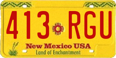 NM license plate 413RGU
